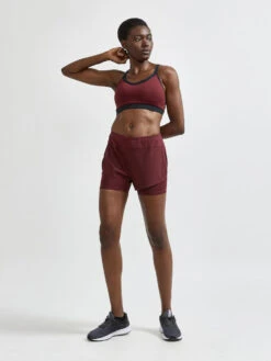 Craft Women's Advance Essence 2-IN-1 Shorts - Truffle (1910722-439000) -BROOK Style Shop 1910722 439000 ADVEssence2 in 1ShortsW Closeup4 Preview 1