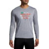 Brooks Men's Run Merry Distance Longsleeve - Heather Ash/Run Merry (211404047) -BROOK Style Shop 211404 047 MF Run Merry Distance Graphic LS