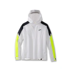 Brooks Men's Run Visible Thermal Hoodie - White/Asphalt/Nightlife (211411134) -BROOK Style Shop 211411 134 LF Run Visible Thermal Hoodie