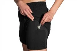 Brooks Women's Chaser 5" 2-IN-1 Short - Black (221464001) -BROOK Style Shop 221464 001 D4 Chaser 5in 2in1 Short