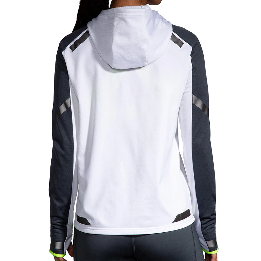 Brooks Women's Run Visible Thermal Hoodie - White/Asphalt/Nightlife (221559134) 4 Brooks Women's Run Visible Thermal Hoodie - White/Asphalt/Nightlife (221559134) - Image 2