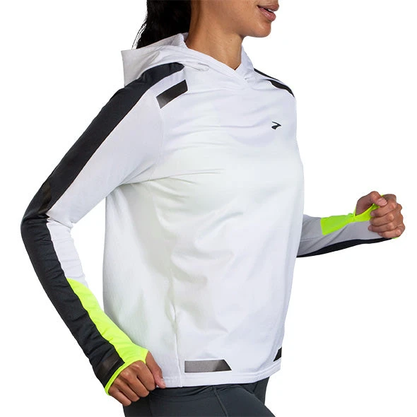 Brooks Women's Run Visible Thermal Hoodie - White/Asphalt/Nightlife (221559134) 5 Brooks Women's Run Visible Thermal Hoodie - White/Asphalt/Nightlife (221559134) - Image 3