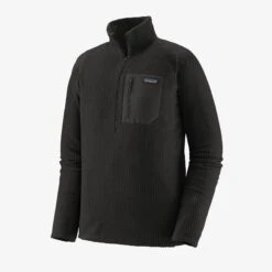 Patagonia Men's R1 Air Zip Neck - Black (40245BLK) -BROOK Style Shop 40245 BLK