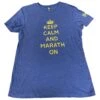 Marathon Sports Women's Keep Calm T-Shirt - Blue/Yellow -BROOK Style Shop KeepCalmandMarathon