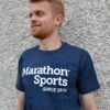 Marathon Sports Men's Logo Tee - Navy/White (M LOGO TEE 1) -BROOK Style Shop MS tee mens front 2