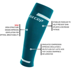 CEP Men's 4.0 Compression Calf Sleeve - Petrol (WS309R) 8 CEP Men's 4.0 Compression Calf Sleeve - Petrol (WS309R) -BROOK Style Shop cepmenspetrol1