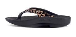 Oofos Women's OOlala Limited Sandal - Black/Leopard (1403) -BROOK Style Shop ezgif.com gif maker 2022 09 26T095924.039